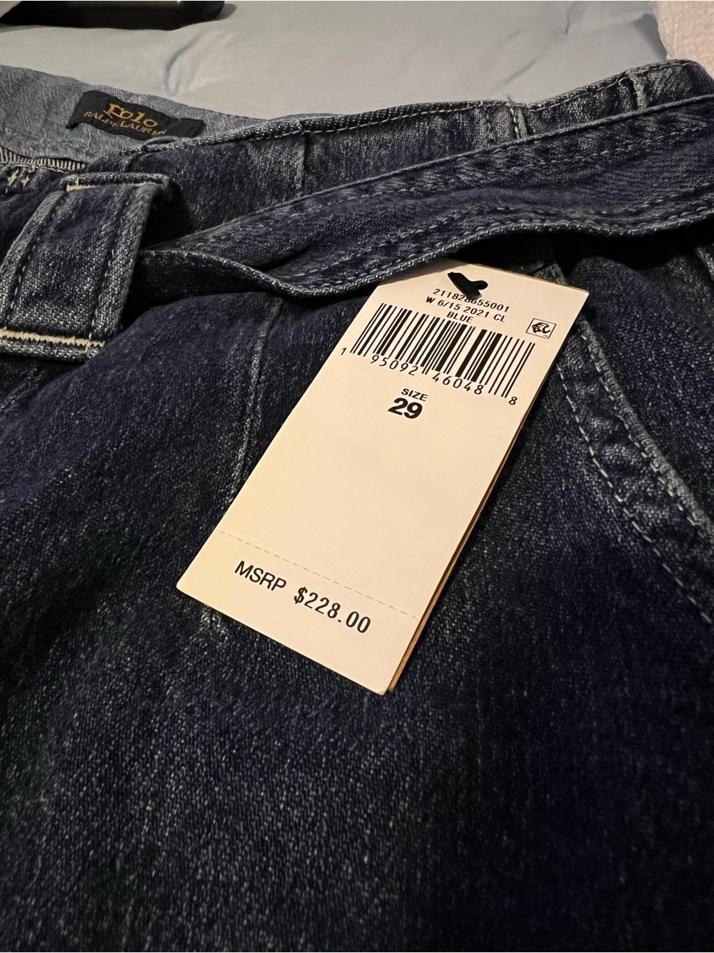 Polo by Ralph Lauren Dark Blue Boyfriend Paperbag Jeans - Picture 3 of 5